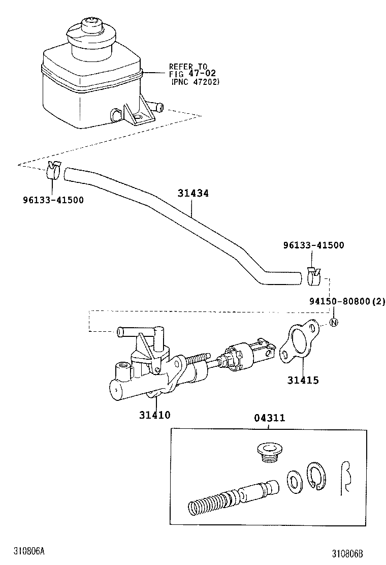 04311-28030 CYLINDER KIT, CLUTCH MASTER product image
