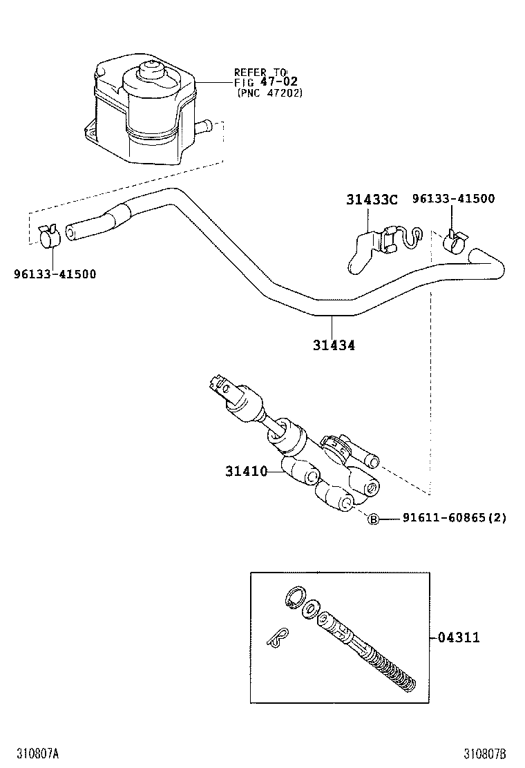 04311-28030 CYLINDER KIT, CLUTCH MASTER product image
