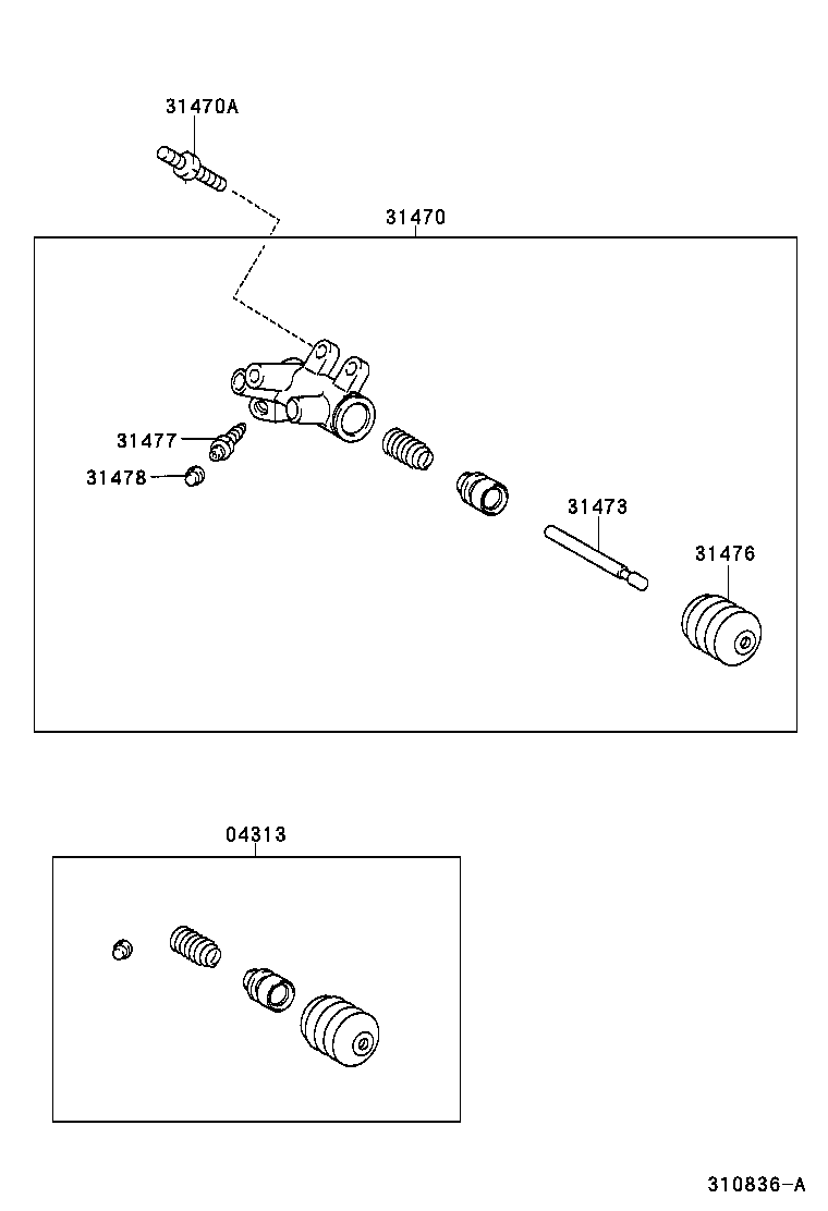 Toyota 31470-28080 CYLINDER ASSY, CLUTCH RELEASE