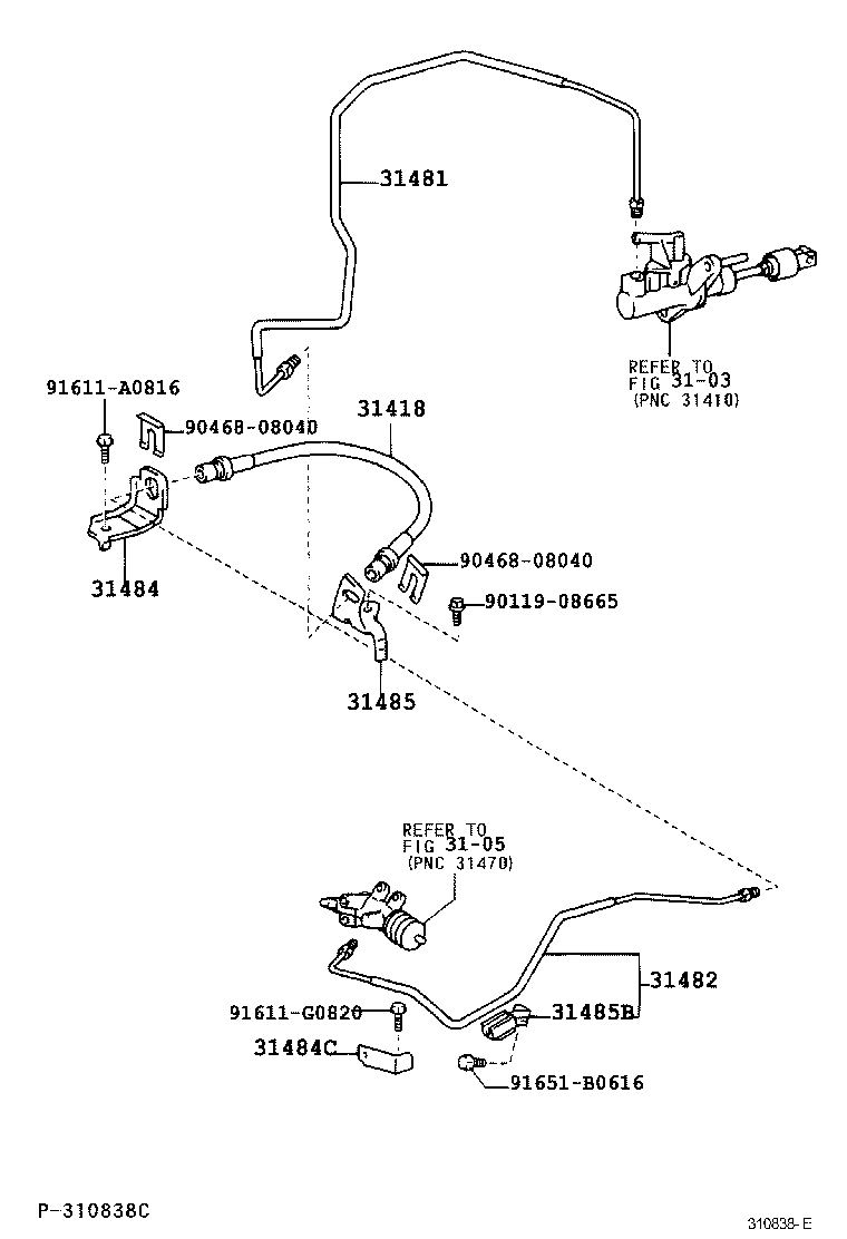 Toyota 31301-33040 PEDAL SUB-ASSY, CLUTCH
