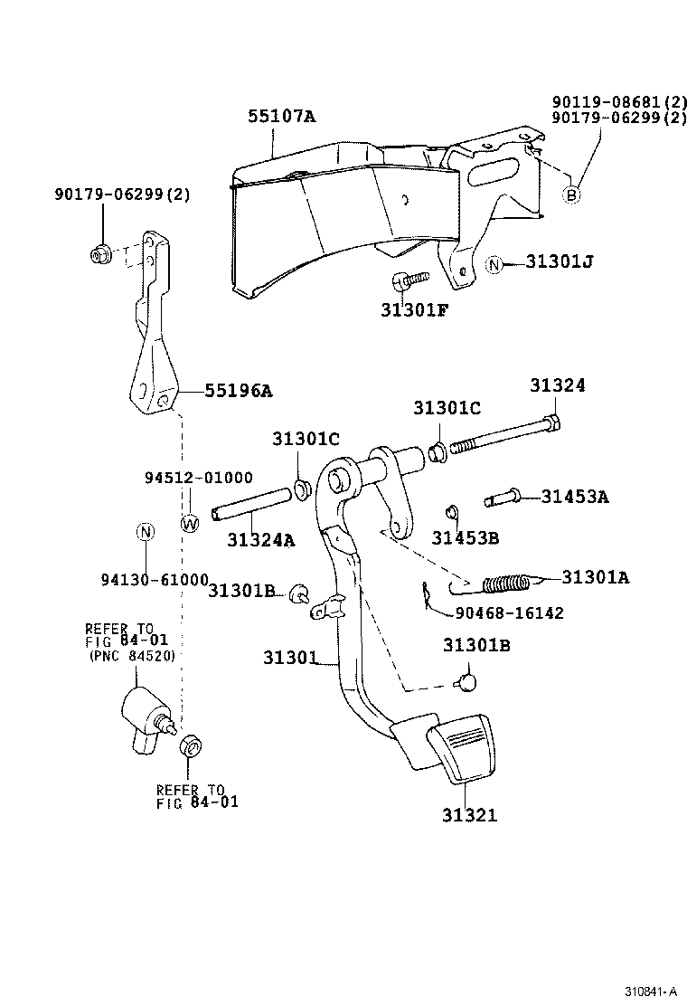 31301-60250 PEDAL SUB-ASSY, CLUTCH product image
