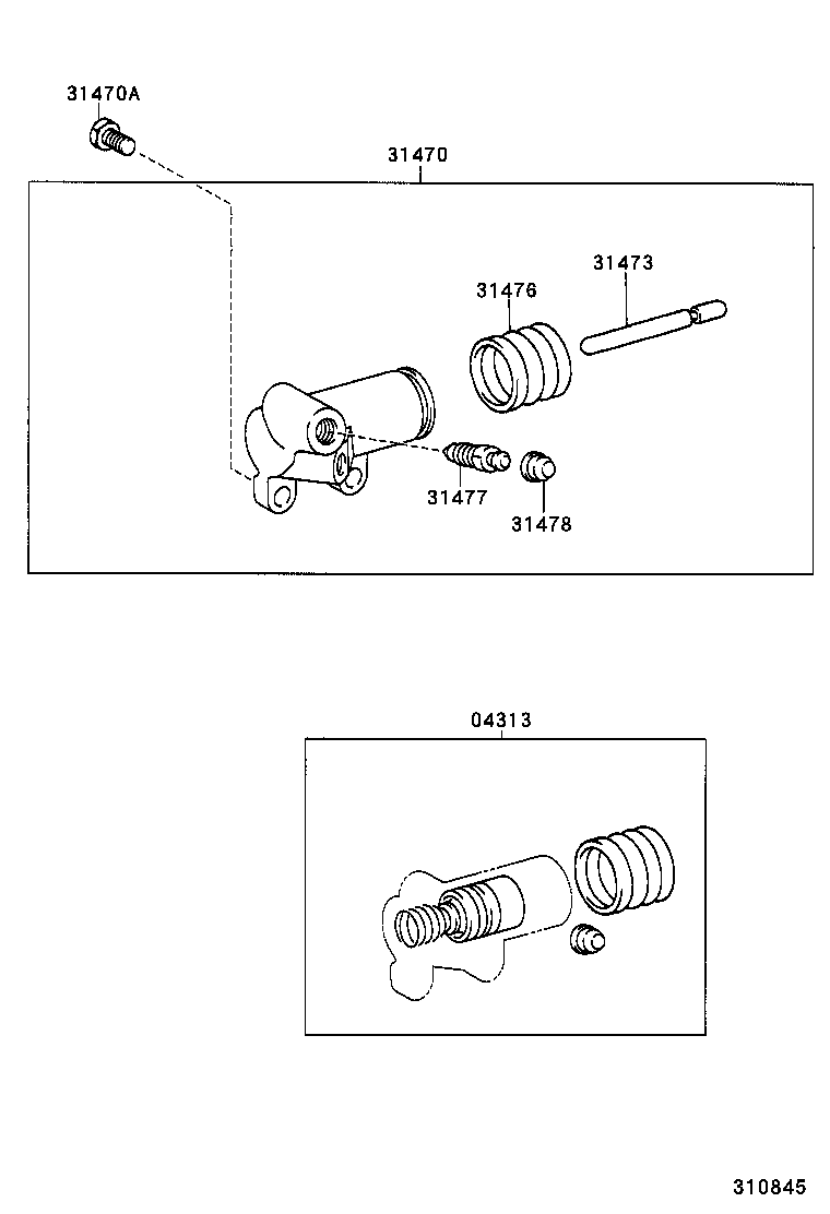 31470-53032 CYLINDER ASSY, CLUTCH RELEASE product image