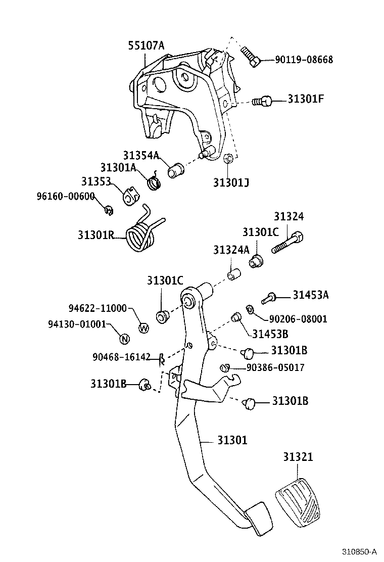 31321-22010 PAD, CLUTCH PEDAL product image