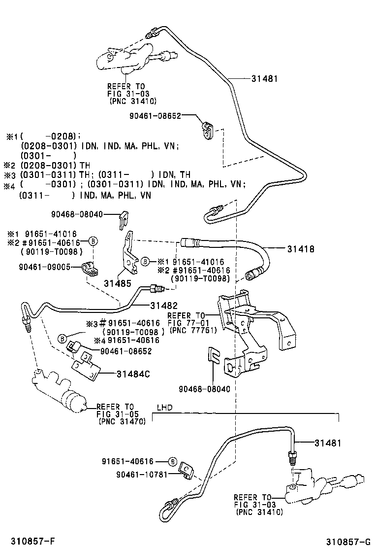 31482-02250 TUBE, CLUTCH RELEASE CYLINDER TO FLEXIBLE HOSE product image