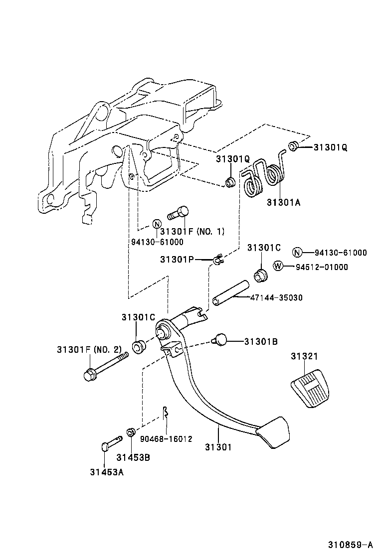 31310-35070 PEDAL SUB-ASSY, CLUTCH product image