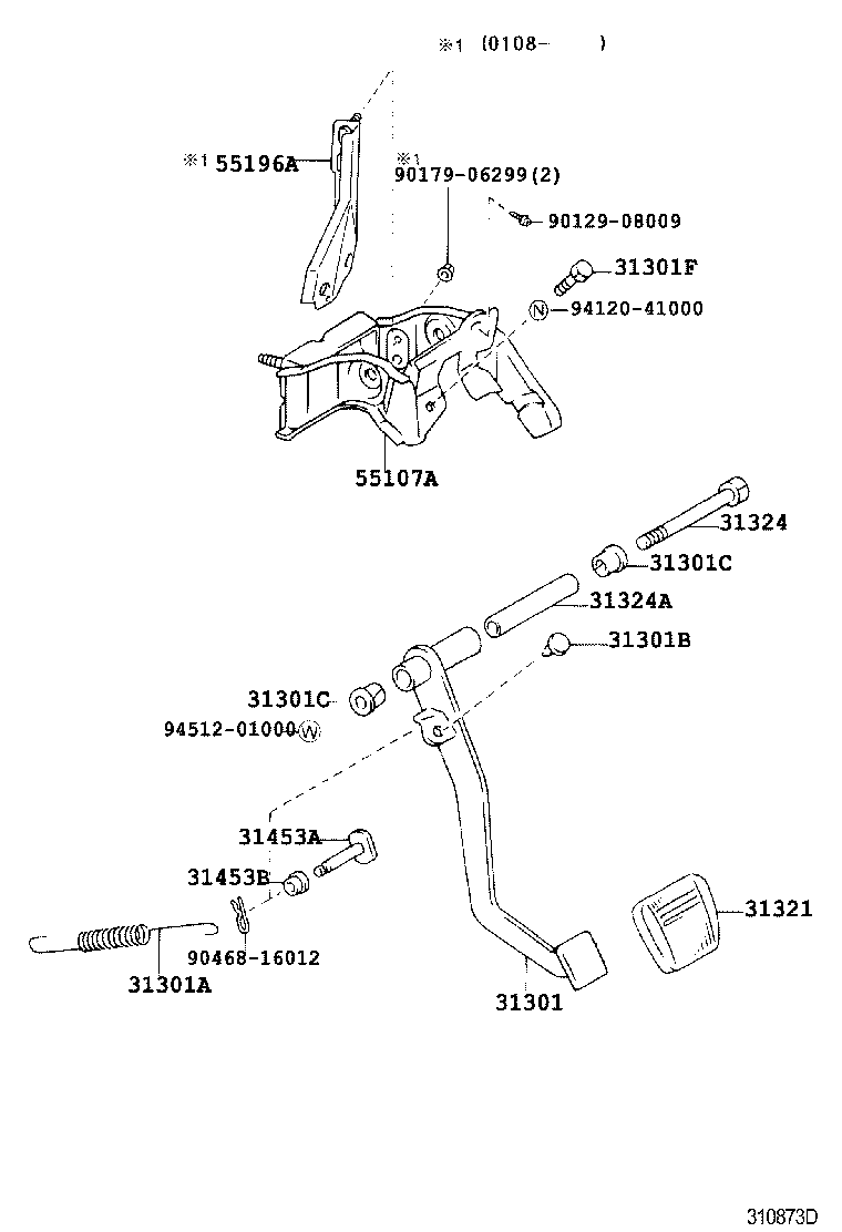 31310-35080 PEDAL SUB-ASSY, CLUTCH product image