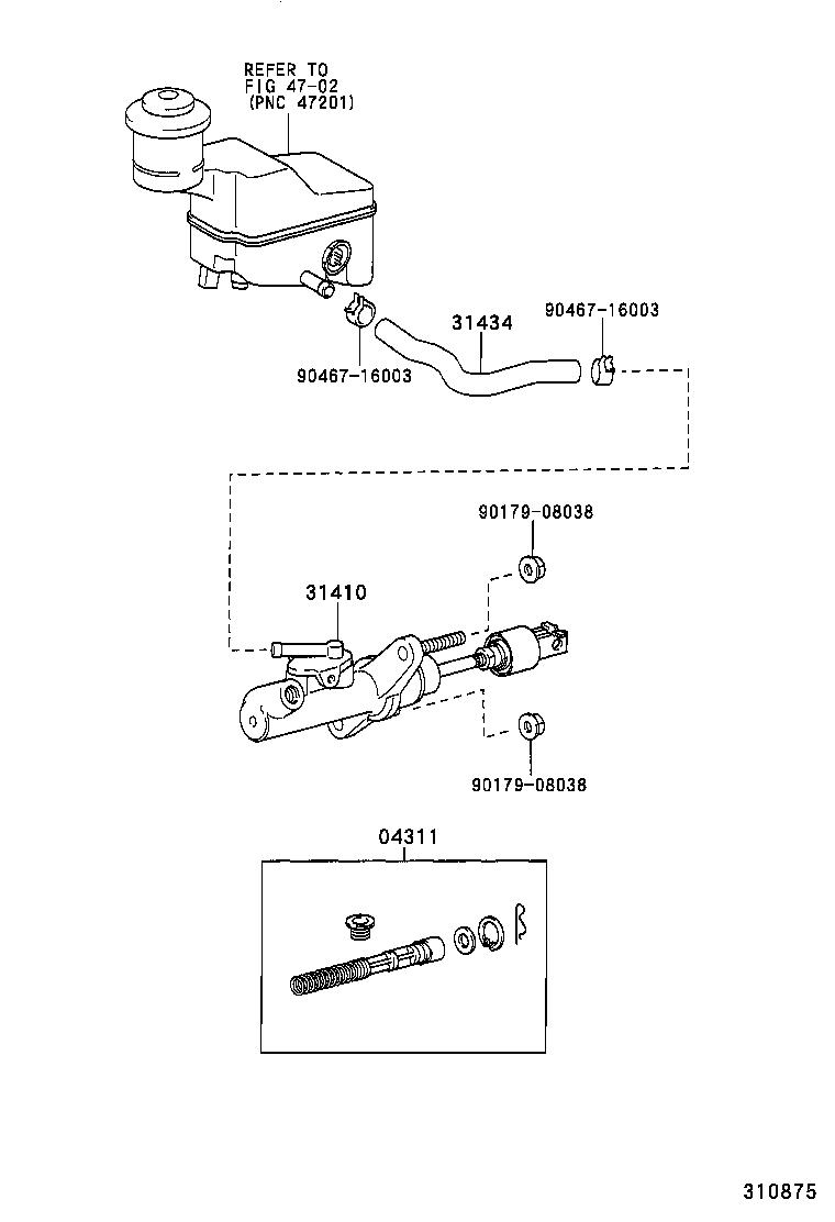 31434-13010 TUBE, CLUTCH RESERVOIR product image