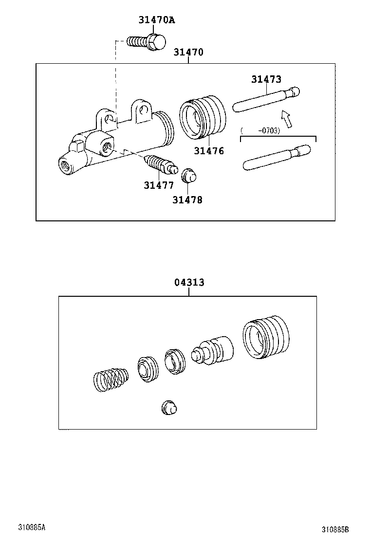 31470-26100 CYLINDER ASSY, CLUTCH RELEASE product image