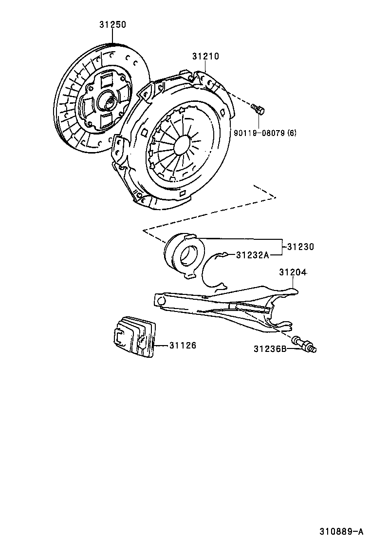 Toyota 31210-12221 COVER ASSY, CLUTCH
