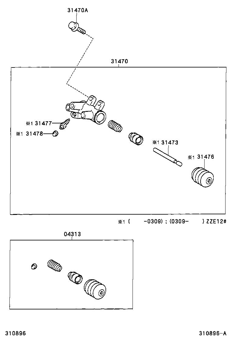 31470-12150 CYLINDER ASSY, CLUTCH RELEASE product image
