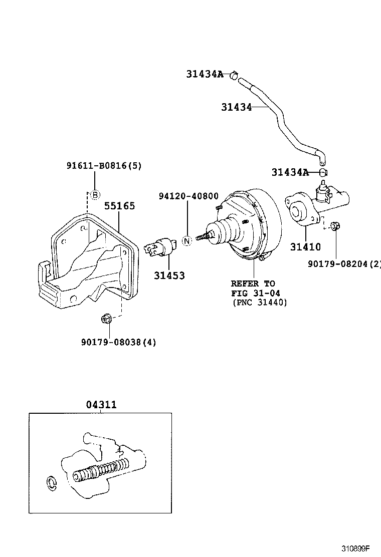 31401-37010 CYLINDER ASSY, CLUTCH MASTER product image