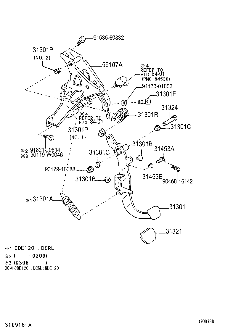 31301-02080 PEDAL SUB-ASSY, CLUTCH product image