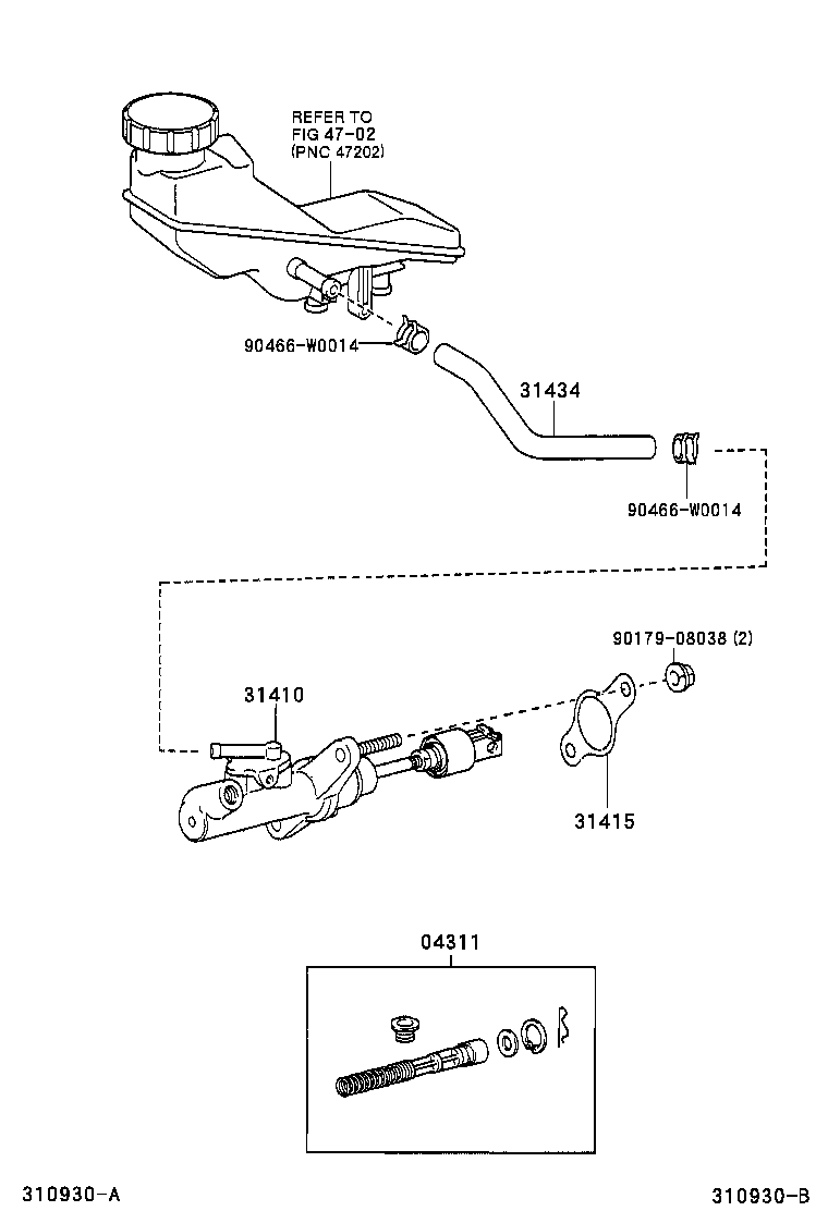 31420-05010 CYLINDER ASSY, CLUTCH MASTER product image