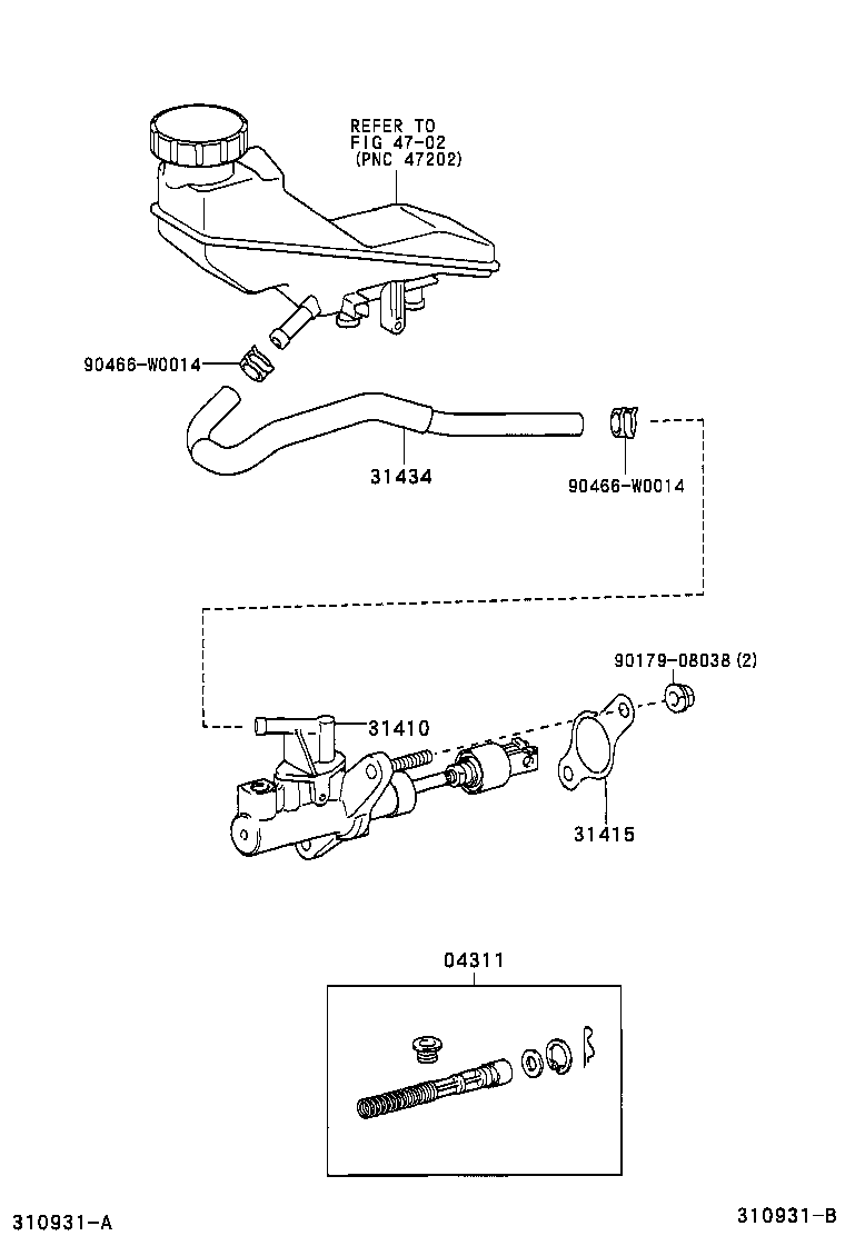 31420-05010 CYLINDER ASSY, CLUTCH MASTER product image