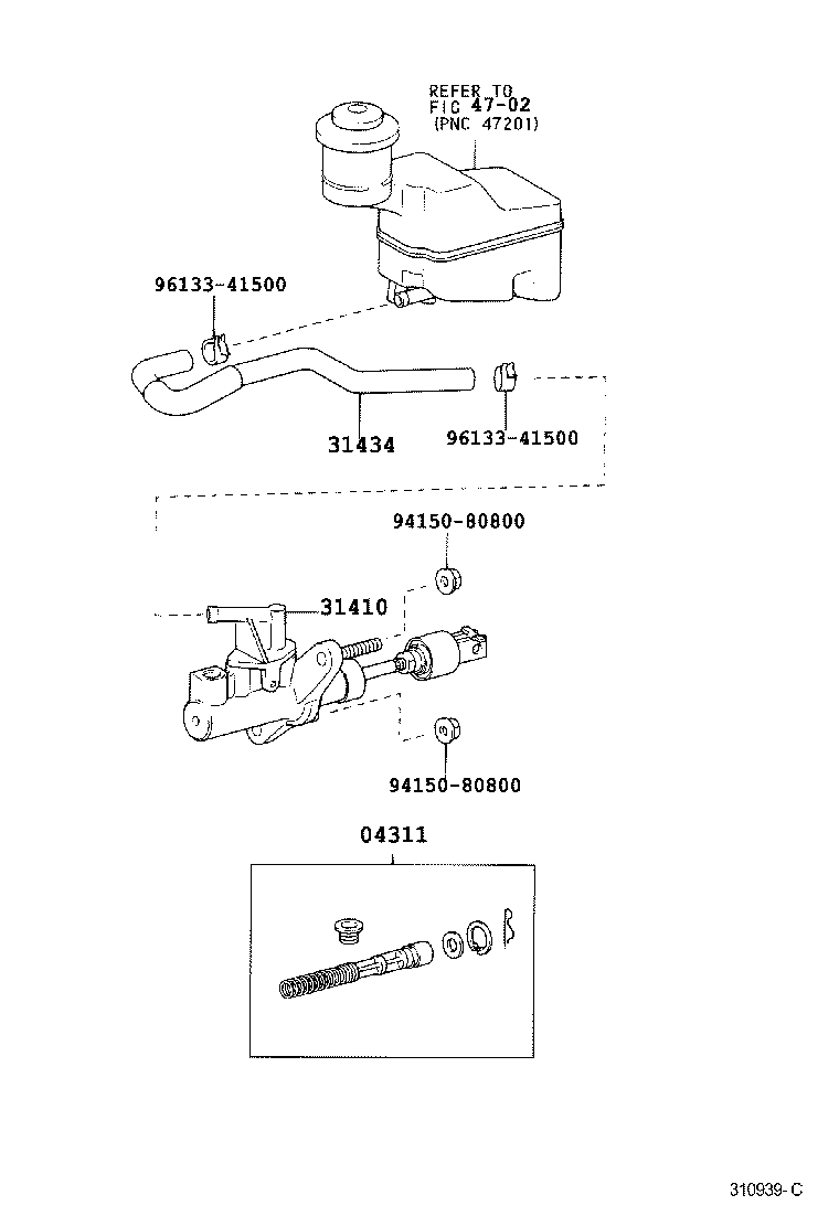 Toyota 31434-12090 TUBE, CLUTCH RESERVOIR