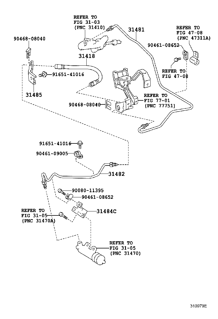 31481-01030 TUBE, CLUTCH MASTER CYLINDER TO FLEXIBLE HOSE product image