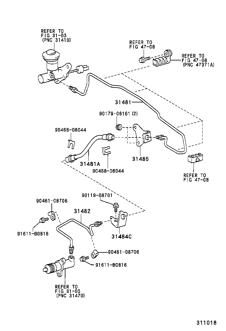 31484-60180 BRACKET, CLUTCH TUBE, NO.1 product image