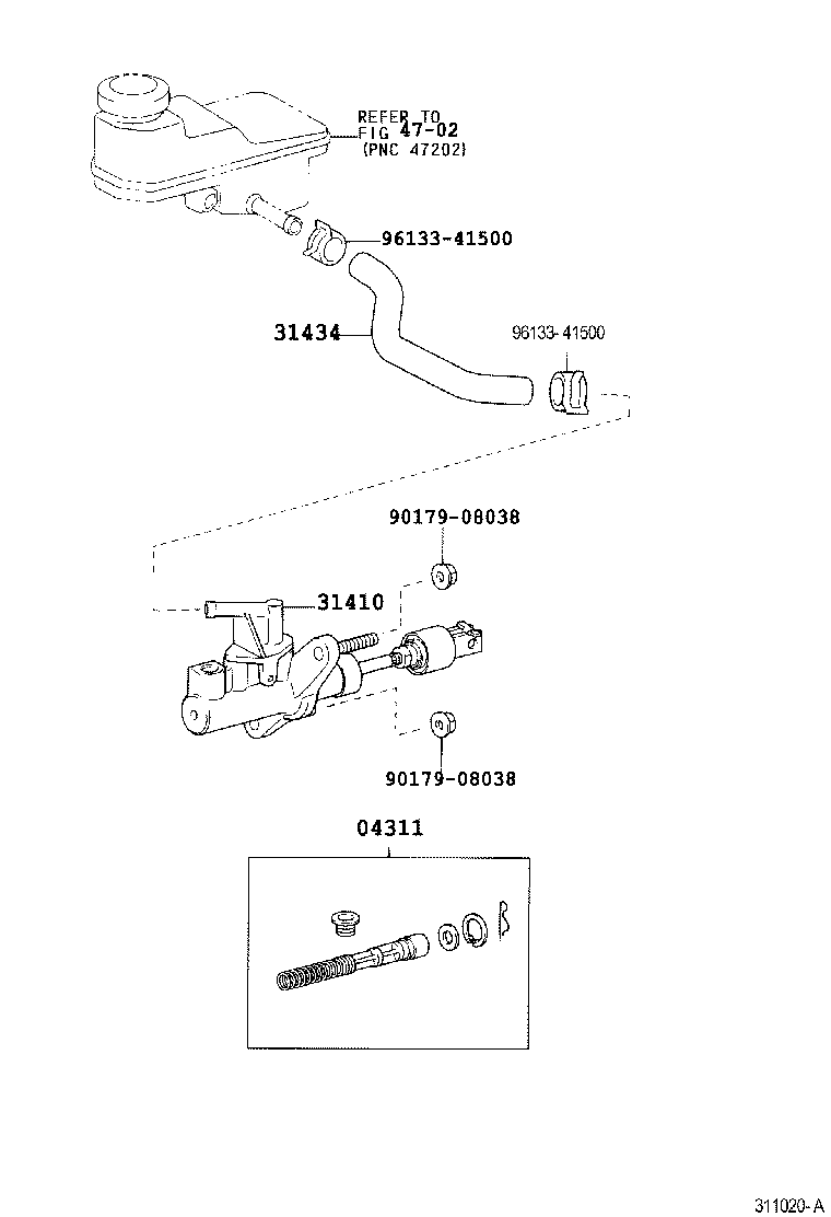 31434-20020 TUBE, CLUTCH RESERVOIR product image