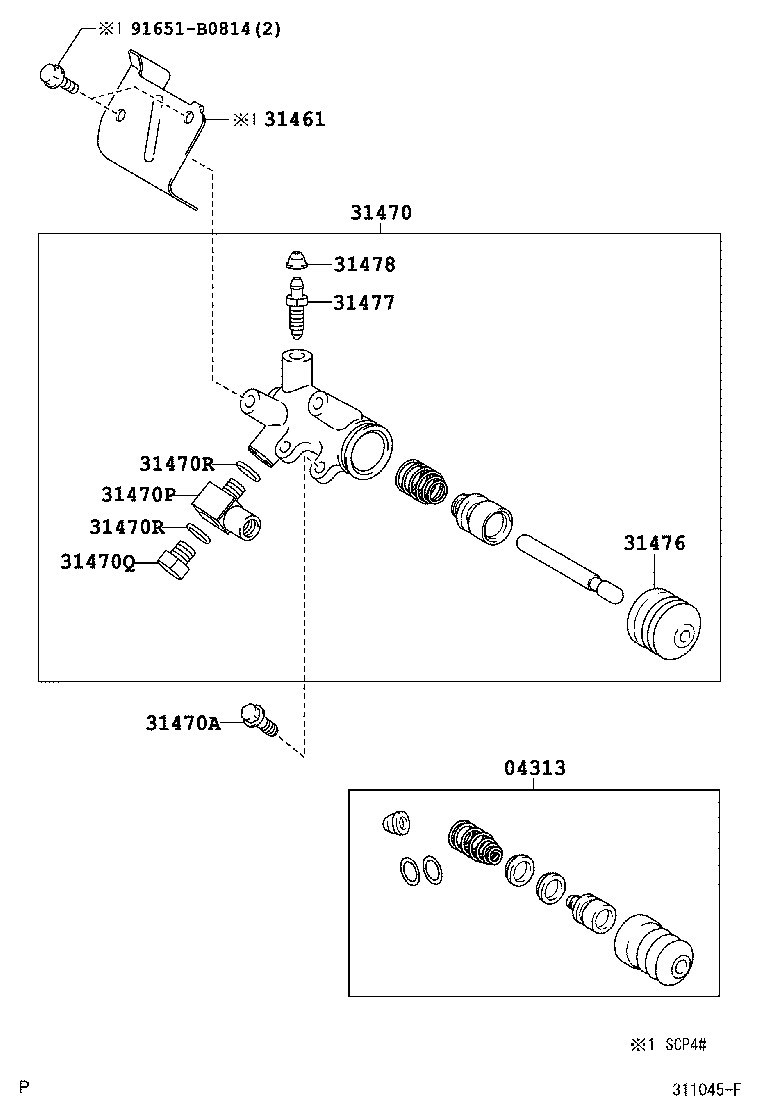 31470-0D010 CYLINDER ASSY, CLUTCH RELEASE product image