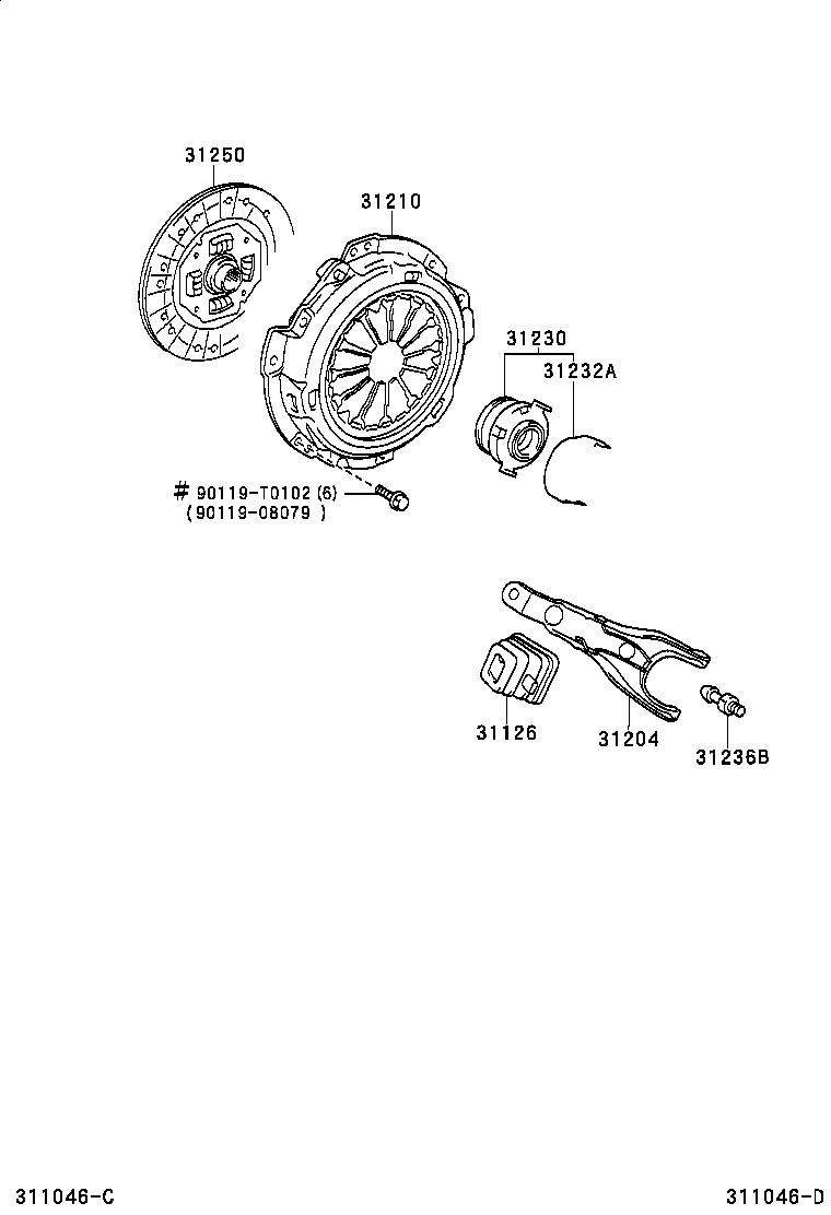 31204-52040 FORK SUB-ASSY, CLUTCH RELEASE product image