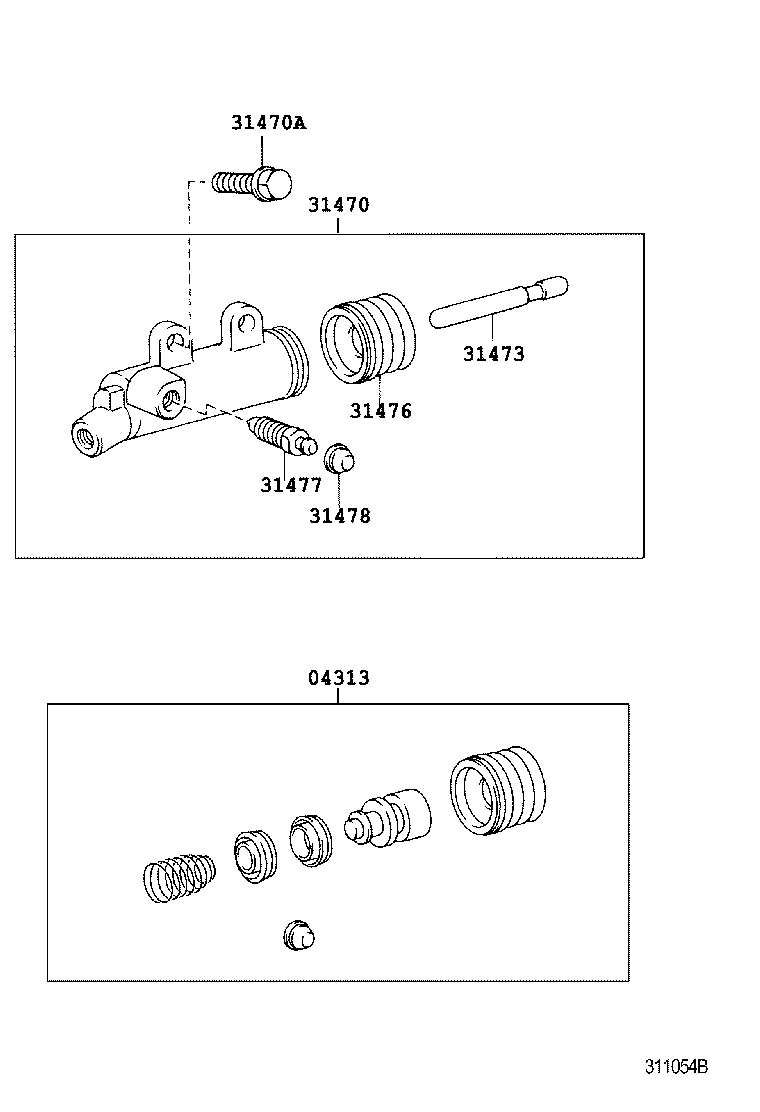 31470-60320 CYLINDER ASSY, CLUTCH RELEASE product image