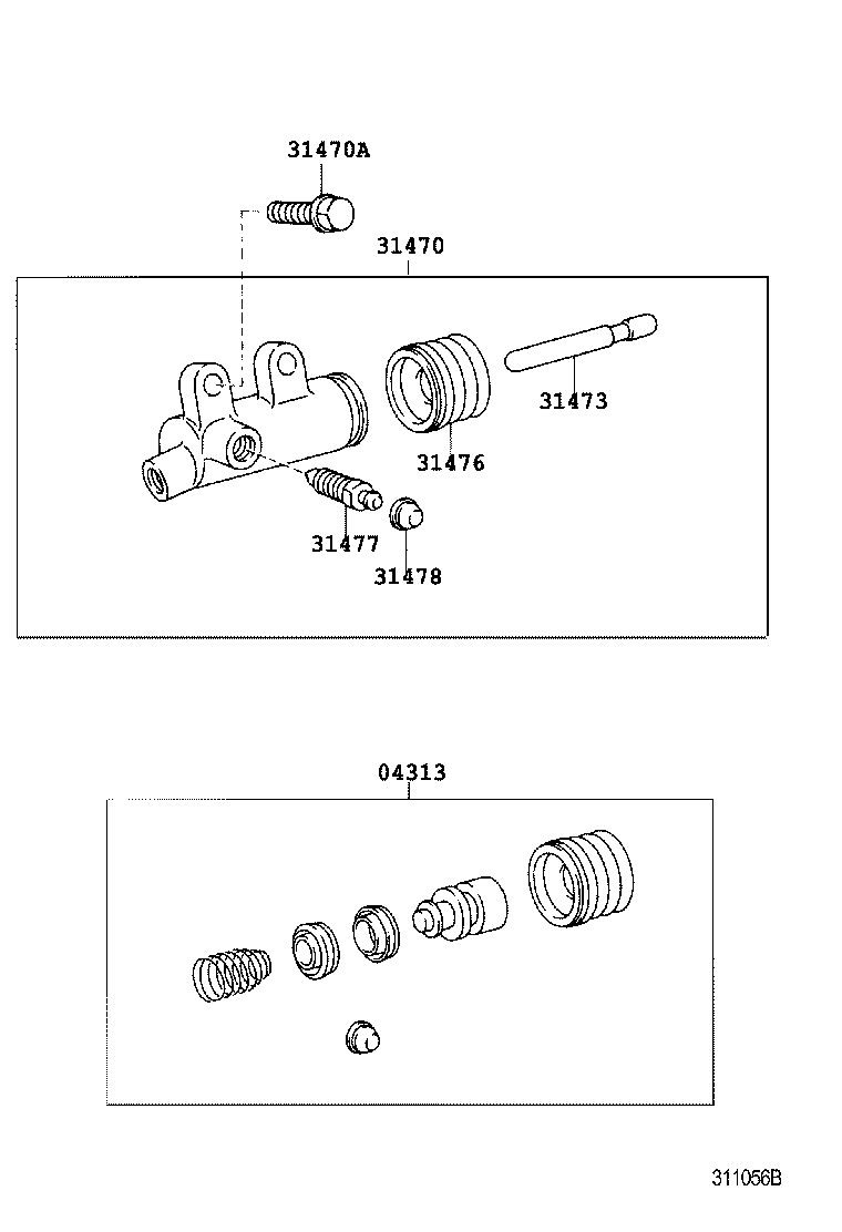 31470-60320 CYLINDER ASSY, CLUTCH RELEASE product image