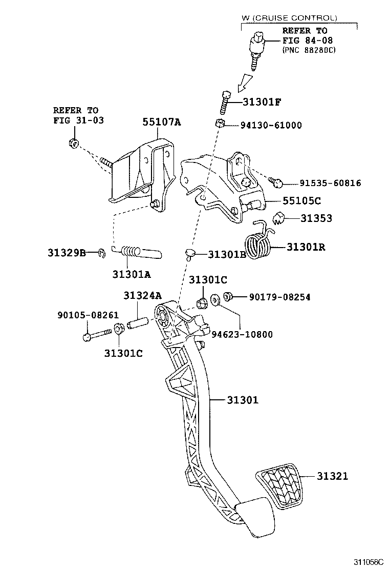 31311-60230 PEDAL SUB-ASSY, CLUTCH product image