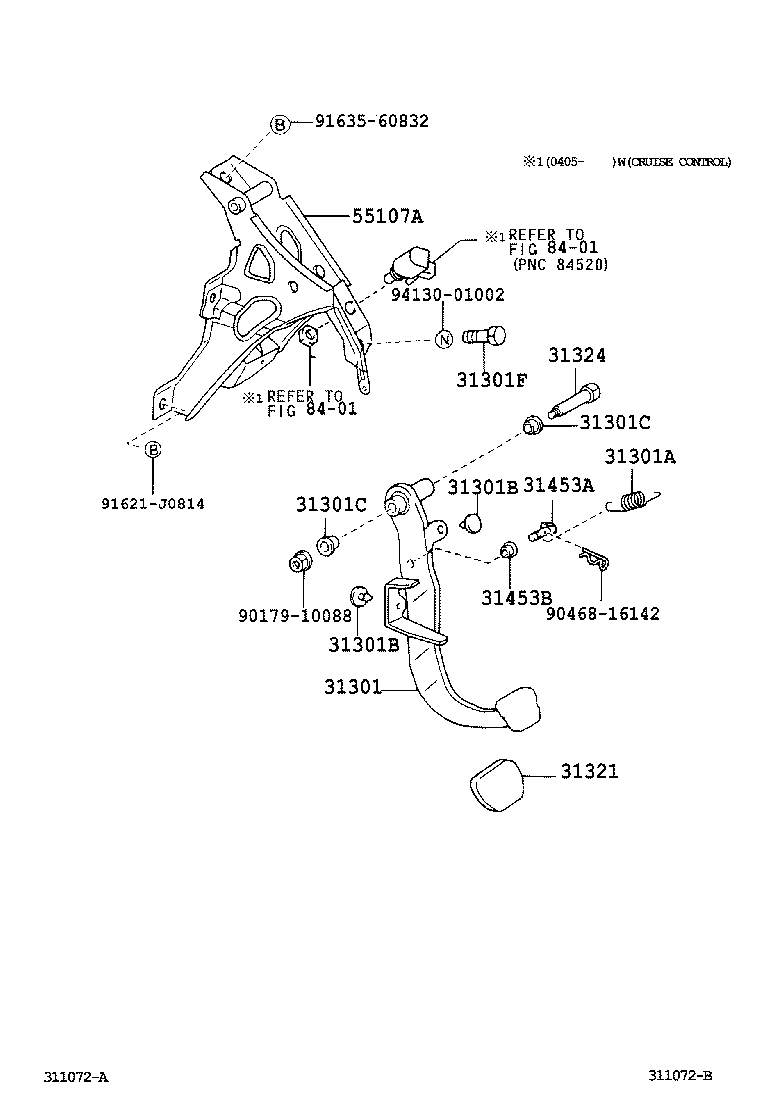 31301-02040 PEDAL SUB-ASSY, CLUTCH product image
