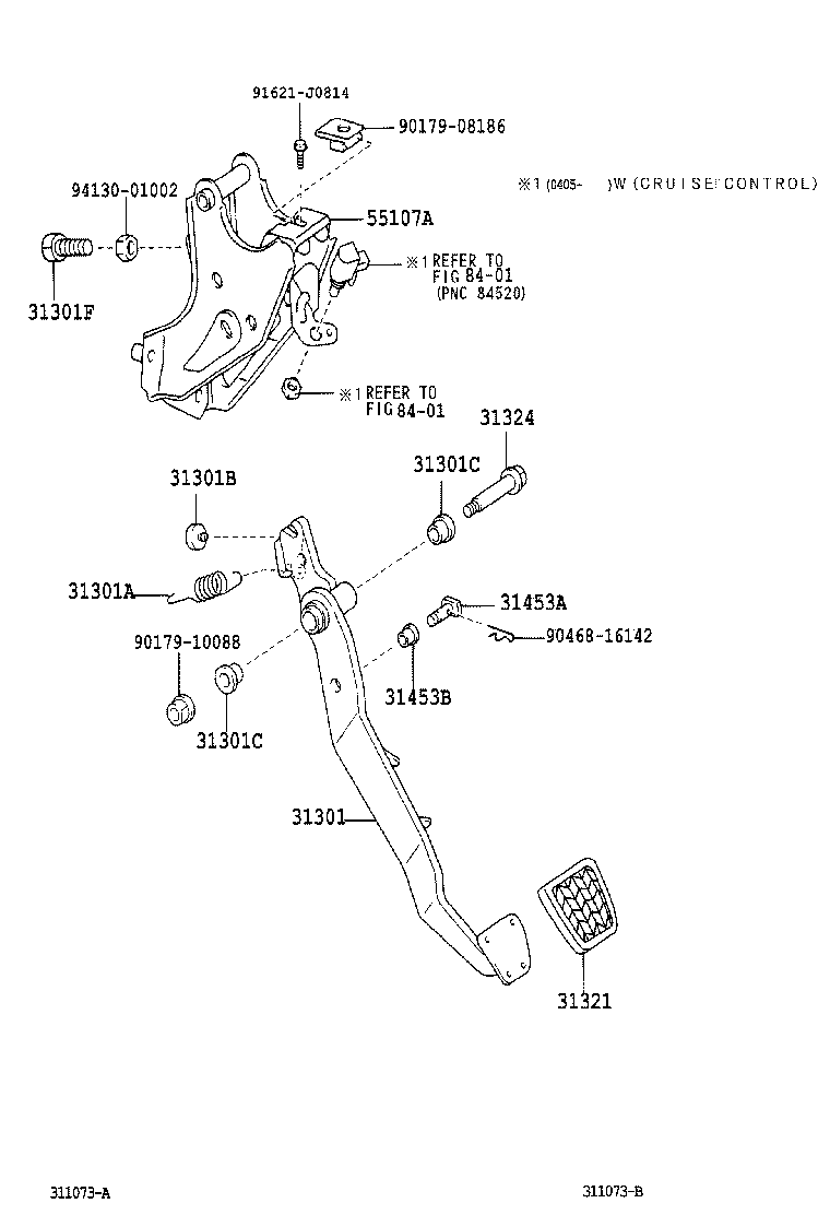 31301-02040 PEDAL SUB-ASSY, CLUTCH product image