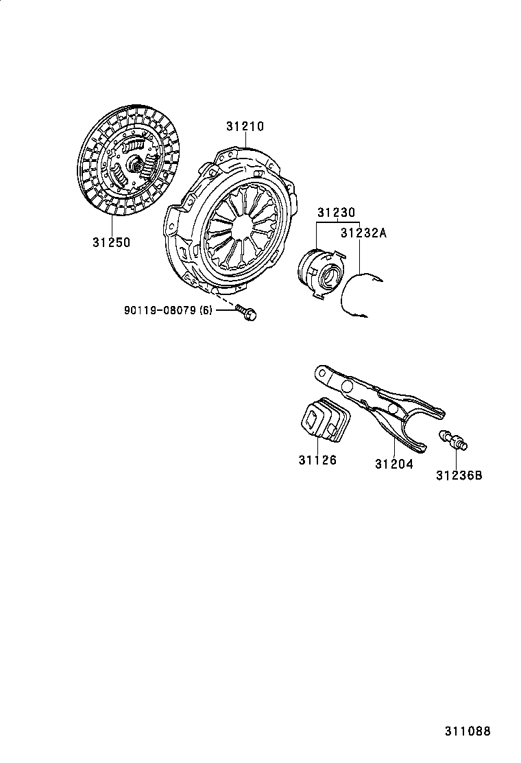 31230-52011 BEARING ASSY, CLUTCH RELEASE product image