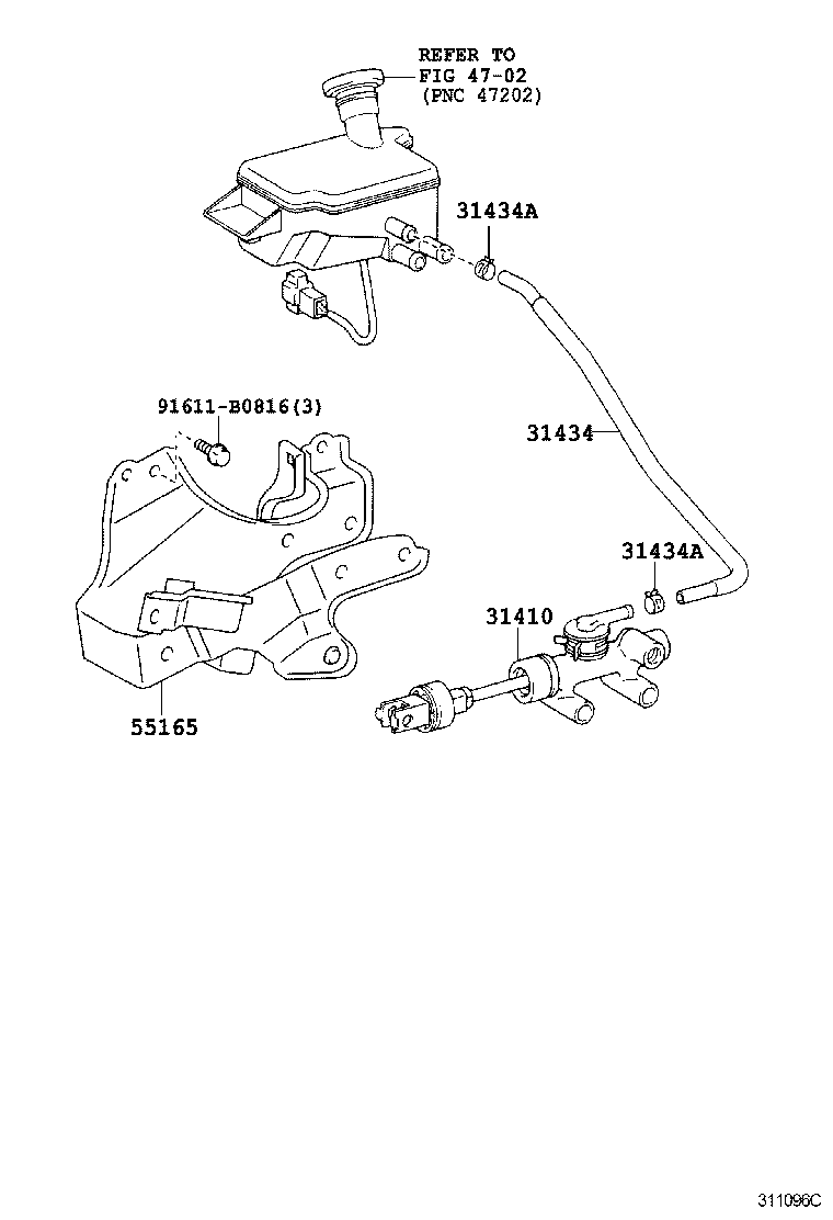 31401-37010 CYLINDER ASSY, CLUTCH MASTER product image