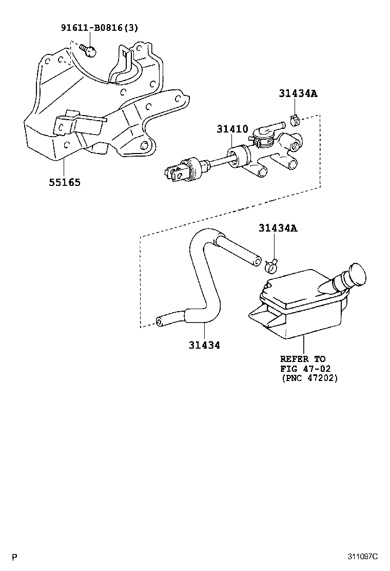 31401-37010 CYLINDER ASSY, CLUTCH MASTER product image