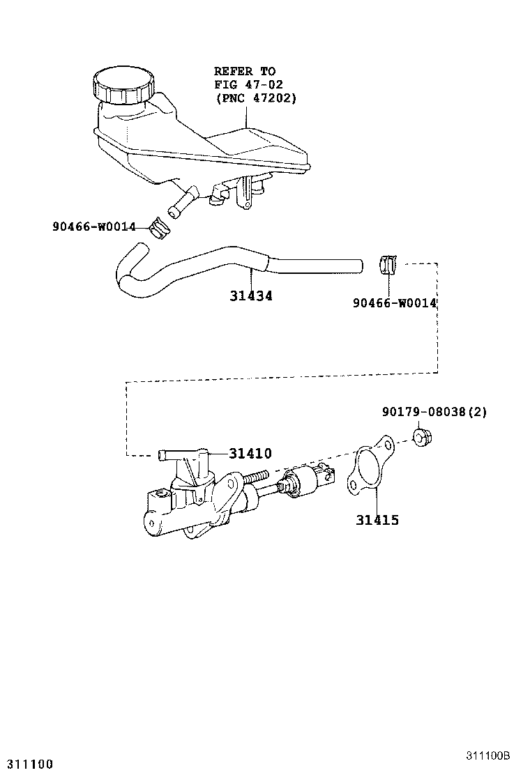 31420-05040 CYLINDER ASSY, CLUTCH MASTER product image