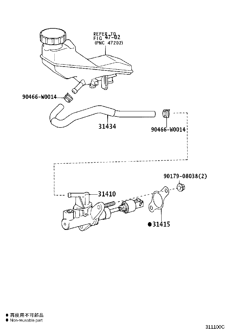 31434-20040 TUBE, CLUTCH RESERVOIR product image
