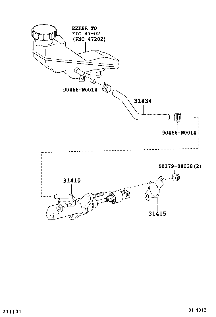 31420-05040 CYLINDER ASSY, CLUTCH MASTER product image