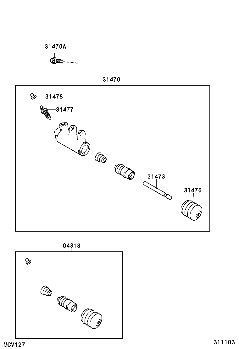 04313-53010 CYLINDER KIT, CLUTCH RELEASE product image