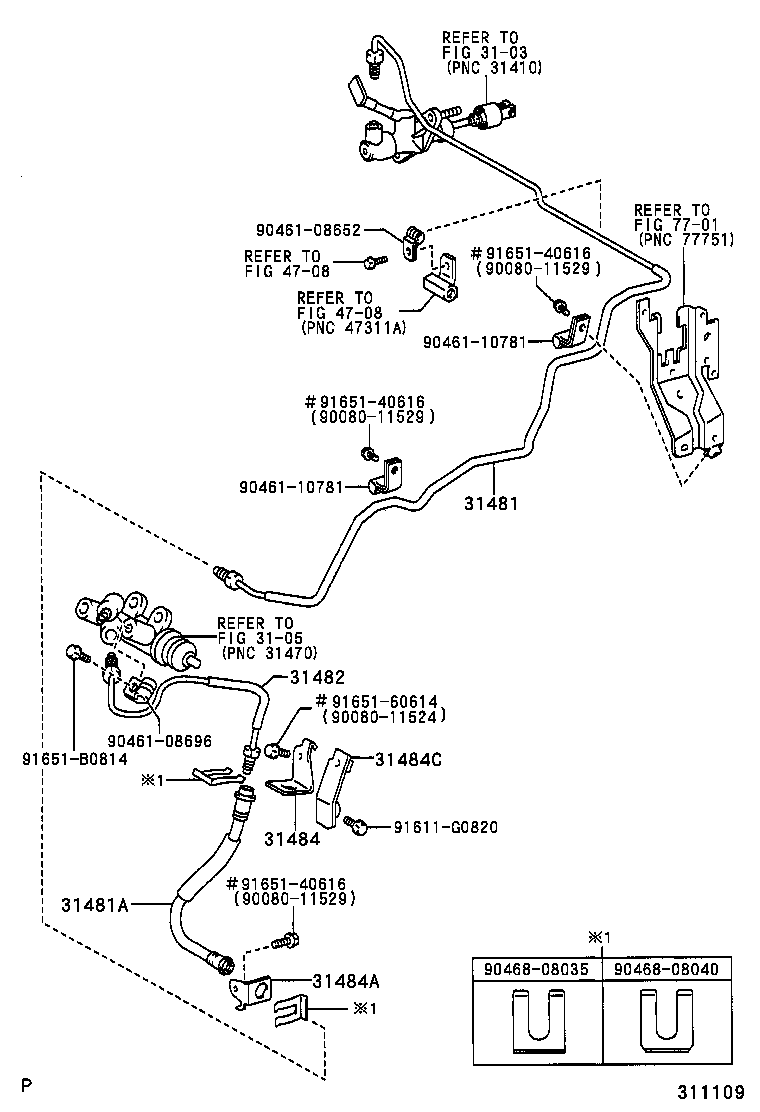 31301-05080 PEDAL SUB-ASSY, CLUTCH product image