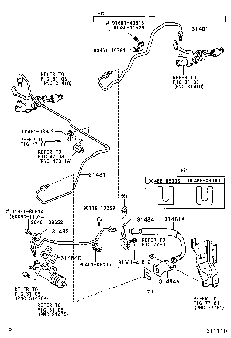 31301-05080 PEDAL SUB-ASSY, CLUTCH product image