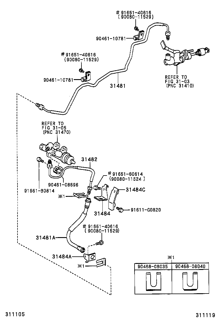31301-05080 PEDAL SUB-ASSY, CLUTCH product image