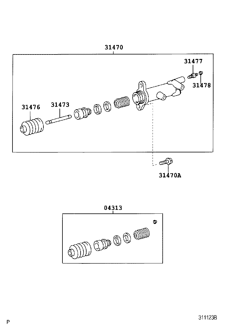 31470-60320 CYLINDER ASSY, CLUTCH RELEASE product image