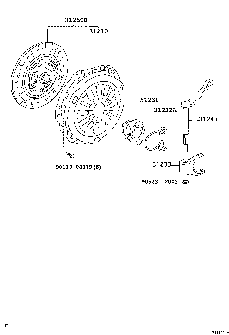 Toyota 31210-0D040 COVER ASSY, CLUTCH
