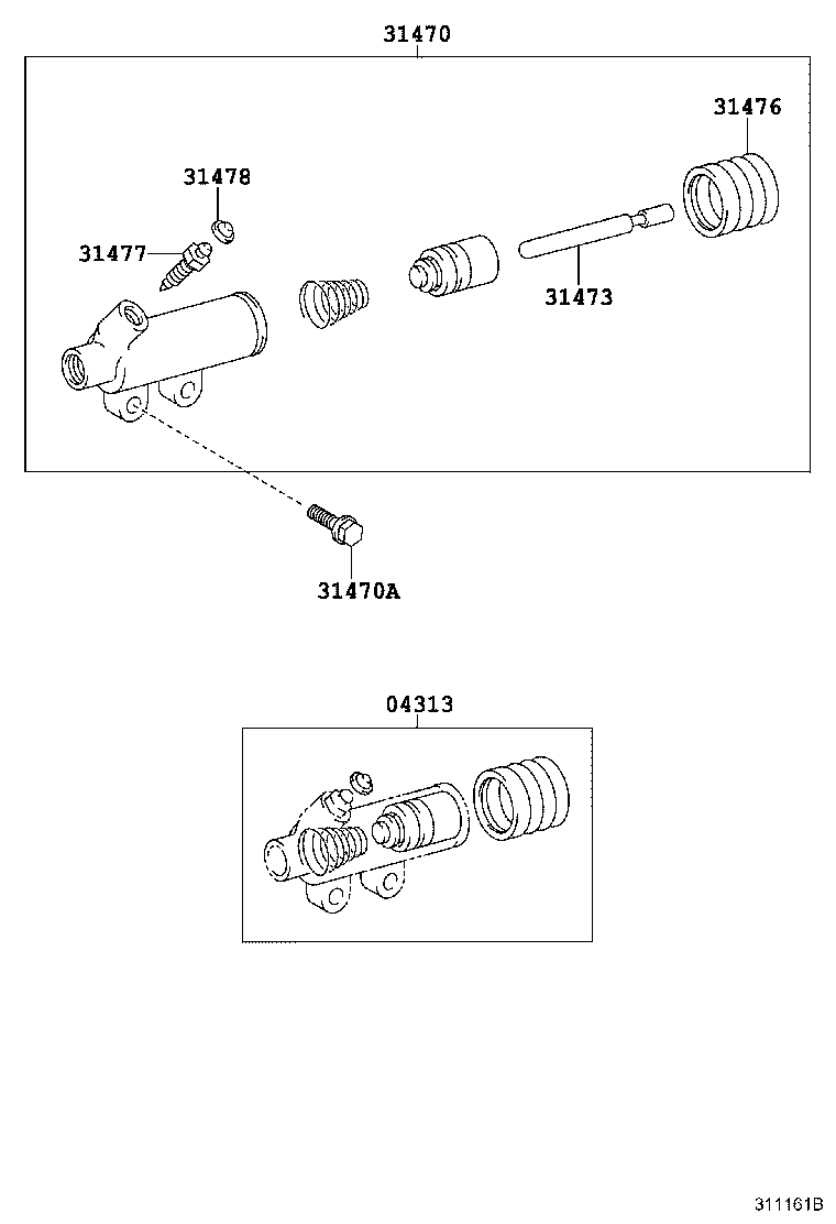 31470-36291 CYLINDER ASSY, CLUTCH RELEASE product image