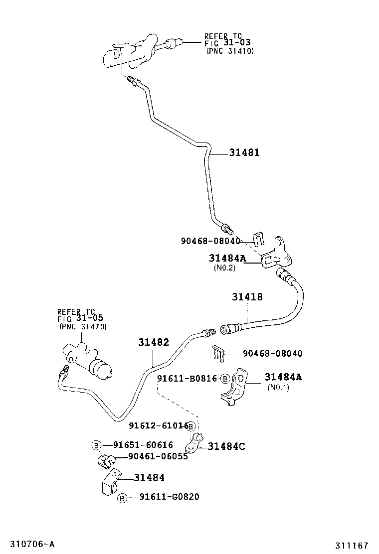 31481-42040 TUBE, CLUTCH MASTER CYLINDER TO FLEXIBLE HOSE product image