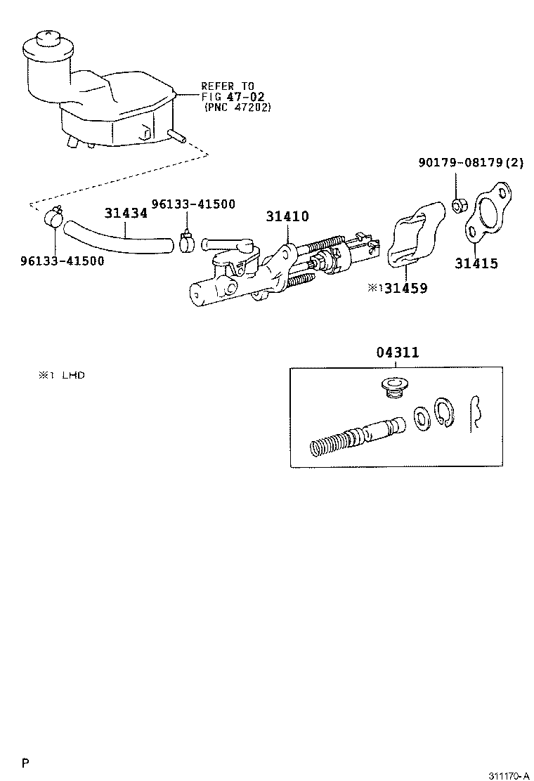 31416-42020 UNION, CLUTCH MASTER CYLINDER INLET product image