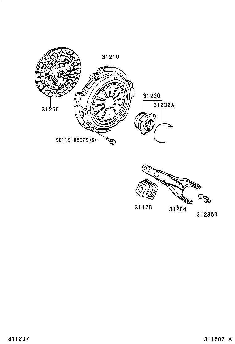 31230-12190 BEARING ASSY, CLUTCH RELEASE product image