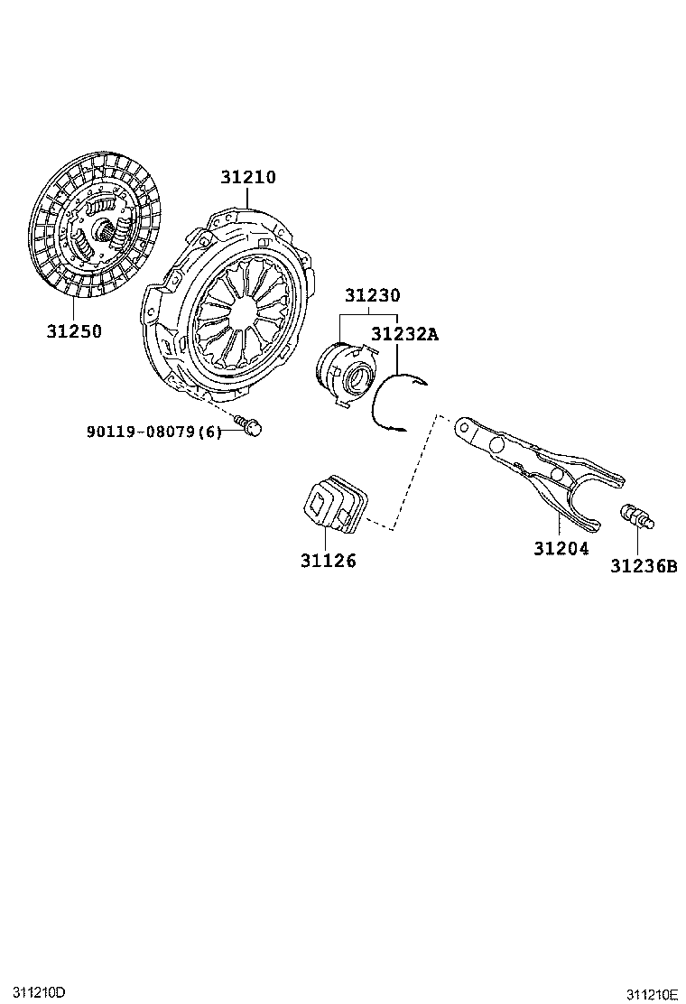 Toyota 31210-52071 COVER ASSY, CLUTCH