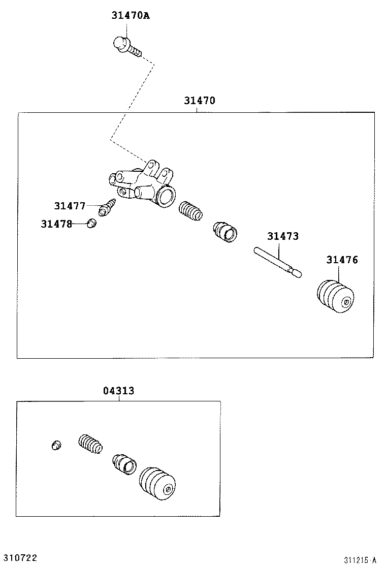 04313-02010 CYLINDER KIT, CLUTCH RELEASE product image