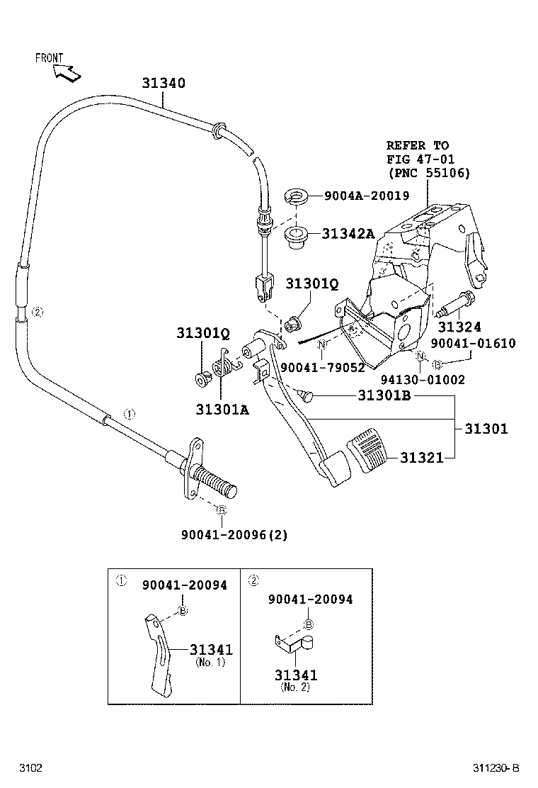 Toyota 31341-BZ090 BRACKET, CLUTCH CABLE
