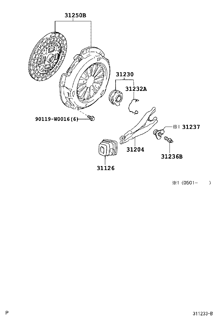 31210-05043 COVER ASSY, CLUTCH product image