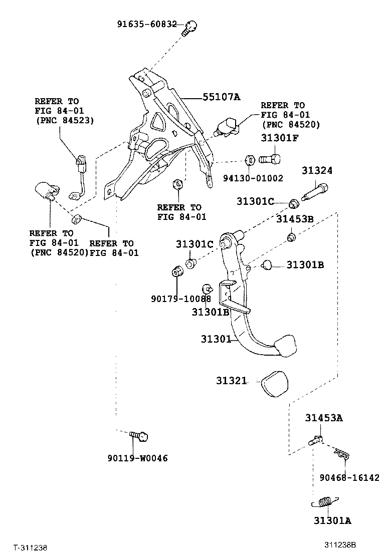 31301-0F060 PEDAL SUB-ASSY, CLUTCH product image